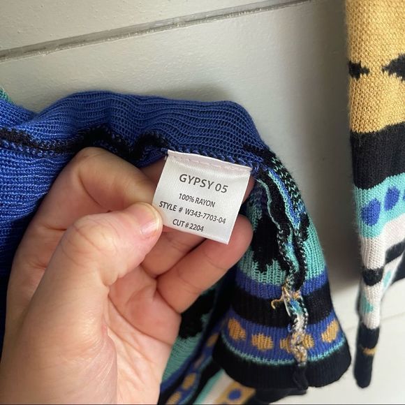 Gypsy 05 Aztec Tribal Boho Black Cardigan Sweater - Picture 3 of 5